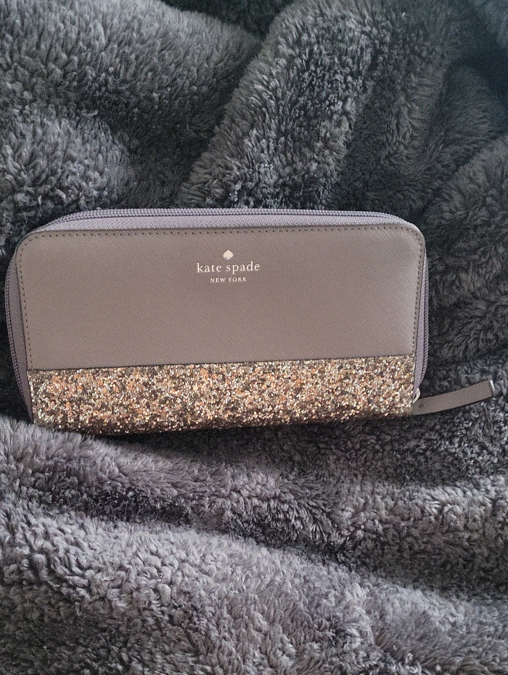 Kate spade Gray Wallet with Glitter Accent